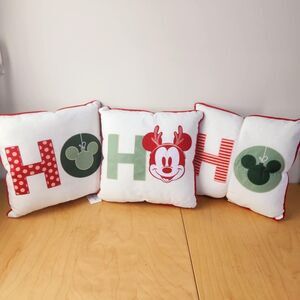 3 x Disney Mickey Mouse Ho Ho Ho Christmas Throw Pillows St. Nicholas Square